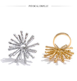 18K Gold Plated Stainless Steel Sun Flower Fashion Ring for Women  Daily Jewellery