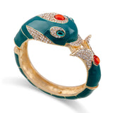 New Unique Design 6 Colours Gold Plated with Full AAA Rhinestones Dolphin Animal Enamel Statement Bracelet Bangle