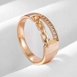 Unique 14K Filled Rose Gold Cross Big Rings with Fashion Sparkling AAA Zircon Diamonds Modern Party Daily Jewellery