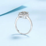 Awesome 1ct 2ct Emerald Radiant Cut VVS1 D Colour Moissanite Diamond Silver Ring