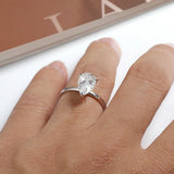 Fabulous 1-4CT Pear Cut VVS1 D Colour Moissanite Diamonds Solitaire Silver Ring