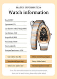 New Light Luxury Serpentine Quartz Rhinestone Embellished Bracelet Watch