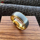 Stepped Shiny Polished Finish 6/8mm Men Women Tungsten Carbide Wedding Rings