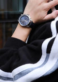 New Maserati Watch Men's Dial Simple Quartz Classic Business Blue Leather Strap Three-eye Timing waterproof  Watch