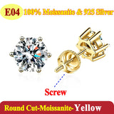 Luxury 0.5-3 Carats Cushion Marquise Oval Moissanite Diamonds Silver Stud Earrings