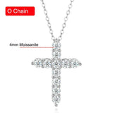 Lovely Full Moissanite Diamonds 18K Gold Plated Cross Pendant Necklace - Silver Chain Fine Necklace Jewellery - The Jewellery Supermarket