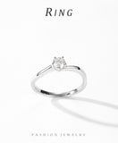 Awesome 4.5mm Round Sterling Silver VVS1 D Colour Moissanite Solitaire Ring