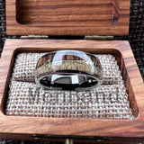 Koa Zebra Wood Antler Steel Arrows Inlay 6/8MM Tungsten Band Rings for Men Women