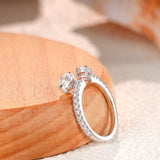 New Design 4*6mm Double Waterdrop VVS1 D Colour Moissanite Diamonds Silver Open Ring