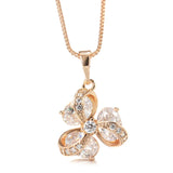 Outstanding Shiny 14K Filled Rose Gold AAA Zircon Diamonds Pendant Necklace For Women - Fine Jewellery