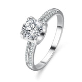 Round Brilliant Solitaire VVS1 1Ct Moissanite Diamond Wedding Rings For Women Sterling Silver Engagement Jewellery