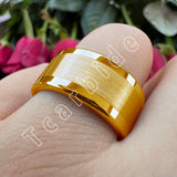 Polished Brushed Multicolor 10/12mm Mens Big Tungsten Engagement Wedding Ring