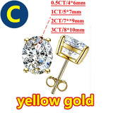 Princess Cut 0.5, 1, 2CT Moissanite Diamonds Rhodium Plated Silver D Color Stud Earrings