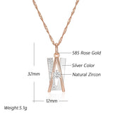 Luxury Personality 14K Filled Rose Gold AAA White Zircon Diamonds Gold and Silver Colour Necklace Fine Jewellery