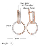 Stylish Round 14K Filled Gold AAA Zircon Diamonds Drop Earrings Daily Jewellery