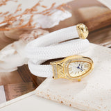 Latest Snake Bracelet Ladies Quartz watch Snake Zodiac Lucky Bracelet  Fashion personality Diamond Leather strap