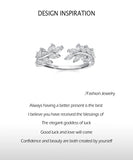 Marquise-cut AAAA Lab Created Diamonds Shimmering Leaves 925 Silver Ring