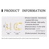 NEW Moissanite Diamonds Piercing Stud Earrings Silver Double Side Hoop Illusion Earrings for Women Fine Jewellery - The Jewellery Supermarket