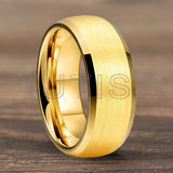 Domed Brushed Finish Large 10mm Classic Tungsten Carbide Men Women Wedding Rings