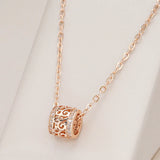 14K Rolled Gold Luxury Hollow Flower Design Micro-wax Inlay AAA Zircon Diamonds Necklace
