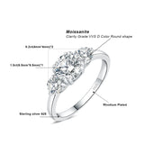 3 Stone D Colour 1.4ct Moissanite Diamonds Sterling Silver Wedding Engagement Rings for Women 18KGP Fine Jewellery