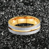 Center Groove Brushed Finish Shiny 6mm Gold Colour Tungsten Wedding Rings for Men Women