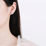 Luxury 0.5-3 Carats Cushion Marquise Oval Moissanite Diamonds Silver Stud Earrings