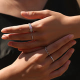 Twisted Rope Thin Braided VVS1 D Colour Moissanite 925 Silver Stacking Ring