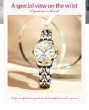 New Elegant Original Stainless Steel Waterproof Luminous Date Fashion Quartz Watches for Ladies