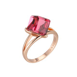 14 Karat Gold Filled Red Cube AAA Zircon Crystal Luxury Fashion Rings For Women