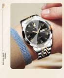 Top Brand Casual Fashion Trend Original Stainless Steel Waterproof Dual Calendar Business Quartz Men's Wrist Watches