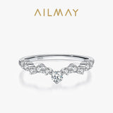 Exquisite Wave Drop 925 sterling silver Round AAAA Lab Created Diamonds Ring