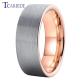 Pipe Cut Brushed Finish 4/6/8MM Rose Classic Tungsten Carbide Wedding Rings
