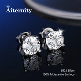 GRA Moissanite Diamonds Studs Silver Earrings Pass Diamond Tester Pen For Men Women