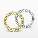 Sparkling 2.2cttw 3mm D Colour Moissanite Diamonds Full Eternity Rings - 18K Gold 925 Silver Plated Wedding Rings