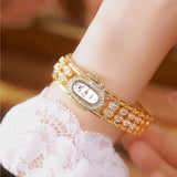 Fashion Gold Bracelet Stainless Steel Quartz Vintage Ladies Watches -  Zircon Diamonds Wristwatches Gifts for Women