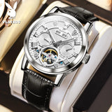 Luxury Brand Fashion Automatic Mens Watches Leather Strap Business Waterproof Original Mechanical Wristwatches