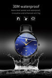 Quality Leather Strap Male Quartz Watch Casual Simple Fashion Male Wristwatch Waterproof with Stopwatch Alarm