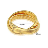 New Gold Colour Snake Chains Spiral Twist Bracelets for Women - Punk Style Fashion Jewellery Ladies Chain Bracelet - The Jewellery Supermarket