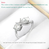 New Design Brilliant 2cttw VVS1 D Colour Moissanite Diamonds 18KGP Silver Rings