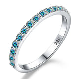 Half-Eternity Moissanite Diamonds Matching Wedding Diamond Sterling Silver Ring