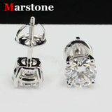 925 Sterling Sliver High-end Crown Moissanite Diamond Heart Screw Stud Earrings For Women