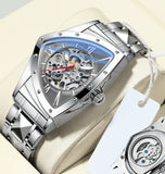 New Arrival Automatic Mechanical Watch For Men Luxury Business Skeleton Luminous Waterproof Triangle Dial Watches