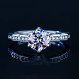 Terrific 1CT VVS1 GRA Certified Moissanite Diamonds Solitaire Rings, Engagement Wedding Silver Fine Jewellery