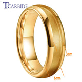 Grooves Domed Polished Finish 4/6/8mm Tungsten Wedding Engagement Rings