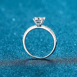 Super 1ct 2ct Princess VVS1 D Colour Moissanite Diamond Engagement Silver Ring