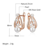 14 Karat Rolled Gold New Unique Pearls AAA Zircon Diamonds Daily Fine Earrings for Women