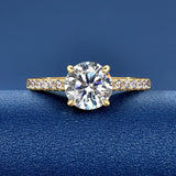 Stunning Solitaire 2CT VVS1 D Round Moissanite 925 Silver Engagement Wedding Rings