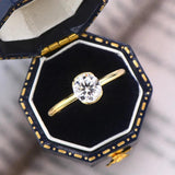 1CT 6.5mm  Real D Color Round Diamond VVS1 Moissanite 925 Silver Engagement Wedding Rings for Women Fine Jewellery