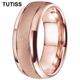 Sandblasted Gold Tone 6/8mm  Engagement Wedding Tungsten Ring for Men Women
